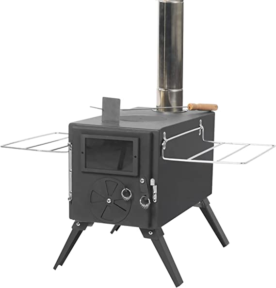GBU Tent Stove - Portable Camping Wood Stove for Outdoor Cooking Drinking Stove with Pipe Fireproof c