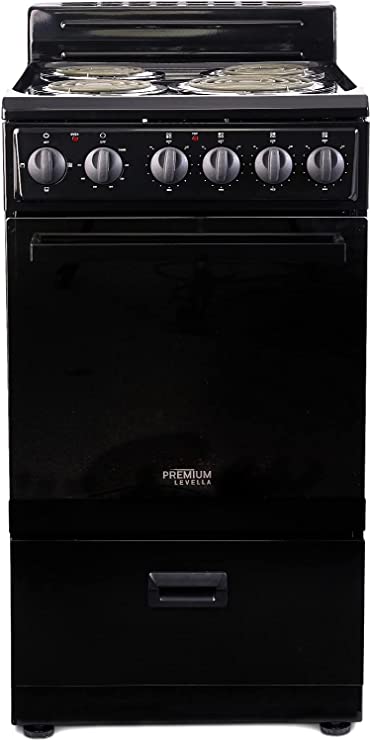 Premium Levella 20 Electric Range with 4 Coil Burners and 2.2 Cu. Ft. Oven Capacity in Black