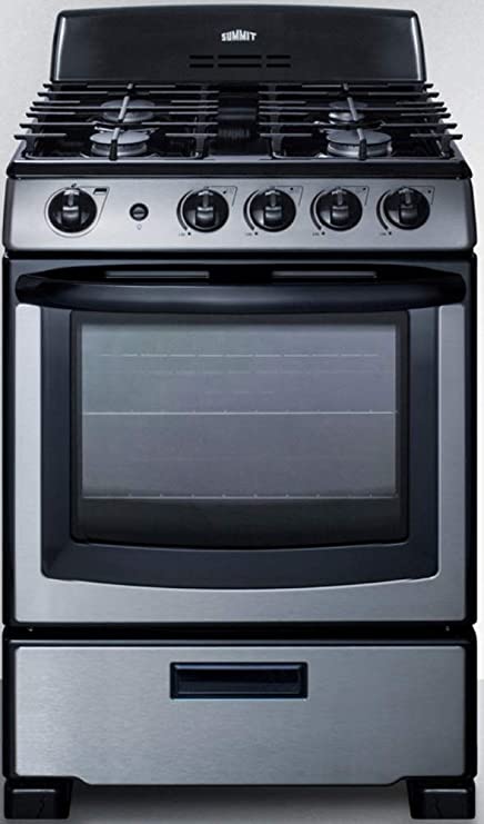 Summit PRO247SS 24 Freestanding Gas Range with 4 Sealed Burners